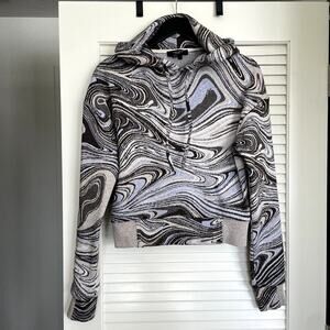 Twenty Montreal Women's Hyper Reality Liquid Swirl Knit Hoodie Size Small